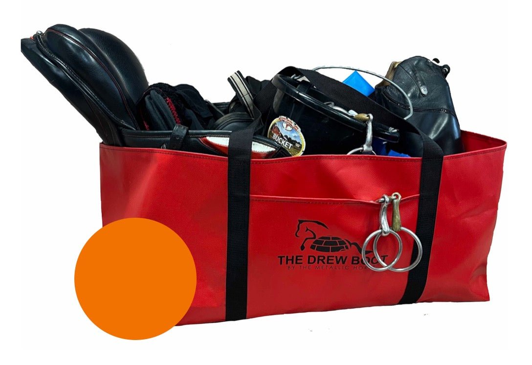 Horse equipment tote bag to transfer items to arena.