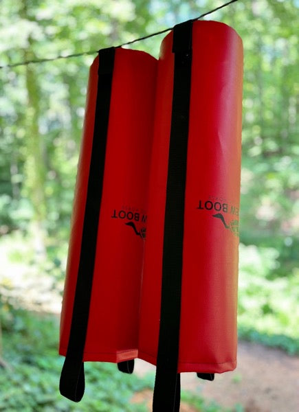 Best ice boots for horses with tabs to hang upside down to help dry faster.